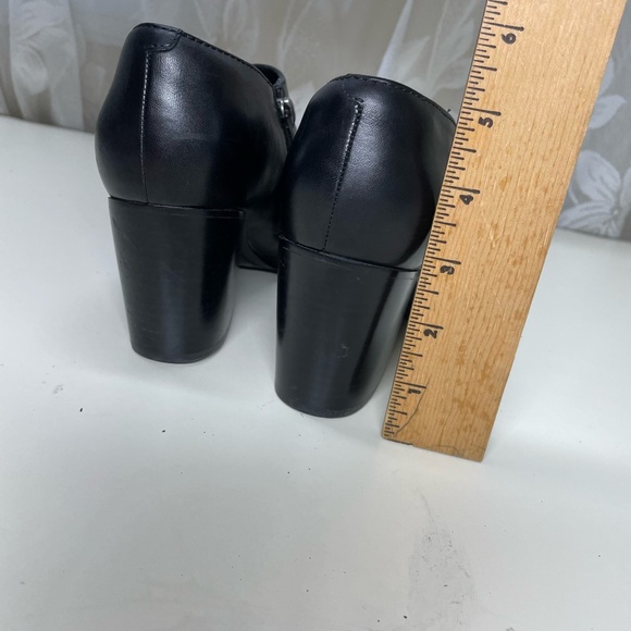 Clarks Narrative Womens Sz7,5 M Ankle Boot Black Leather Zip Block heel - Picture 9 of 12